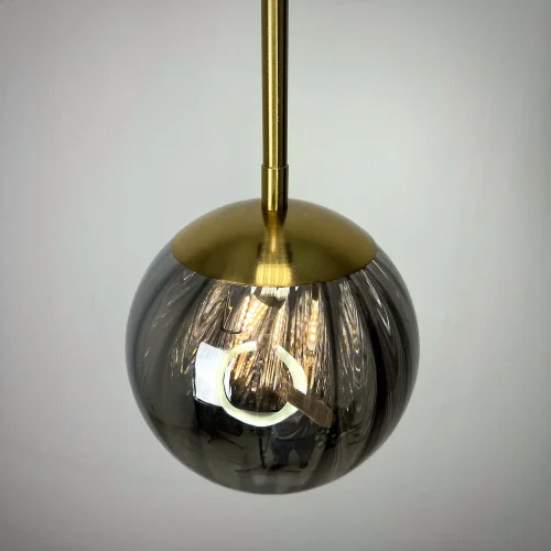Светильник подвесной ASKA Gray 177920-26 ImperiumLoft серый 1 лампа, основание золотое в стиле современный лофт  фото 4