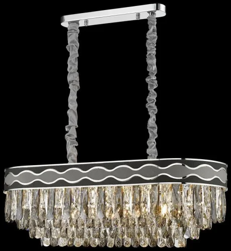 Люстра подвесная Calista WE135.12.123 Wertmark прозрачная на 12 ламп, основание хром в стиле классика 