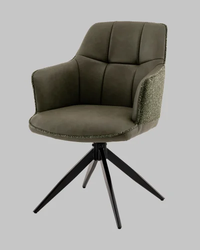 Стул обеденный Naya,  зеленый, экокожа, букле УТ000040788 Stool Group, зелёный/букле, ножки/металл/чёрный, размеры - *870**** фото 3