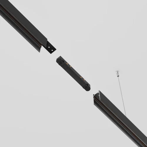Прямой коннектор питания Magnetic track system TRA034PC-42B Maytoni чёрный в стиле современный хай-тек для светильников серии Magnetic track system Exility подвесной встраиваемый накладной exility тонкая магнитная магнитный фото 5