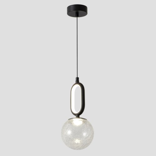Светильник подвесной ЛЕД CATKIN SP1.1 Crystal Lux белый на 1 лампу, основание чёрное в стиле современный фото 5