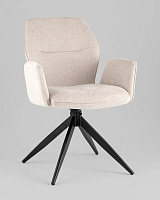 Стул обеденный Helm бежевый УТ000039271 Stool Group, бежевый/рогожка, ножки/металл/чёрный, размеры - *860***590*610