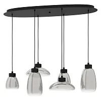 Светильник подвесной LED Sarnarra 39894 Eglo чёрный серый 6 ламп, основание чёрное в стиле современный 