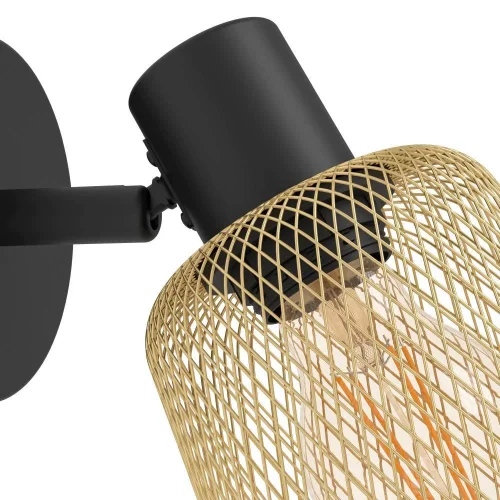 Бра Coslada 900693 Eglo латунь на 1 лампа, основание чёрное в стиле современный лофт  фото 3