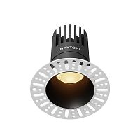 Светильник точечный Dip 2700K 15Вт 50° DL122-15W-2.7K-TRS-B Maytoni чёрный на 1 лампу, основание чёрное в стиле современный хай-тек круглый для затирки