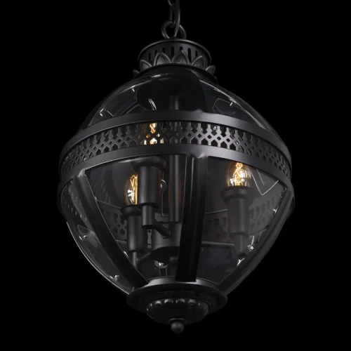 Светильник подвесной Lantern Residential LOFT3043-BL LOFT IT прозрачный 3 лампы, основание чёрное в стиле лофт  фото 4