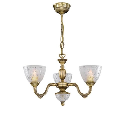 Люстра подвесная  L 6252/3 Reccagni Angelo белая на 6 ламп, основание античное бронза в стиле классический 