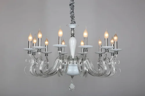 Люстра подвесная Alvara OML-79303-12 Omnilux без плафона на 12 ламп, основание белое в стиле классический  фото 2