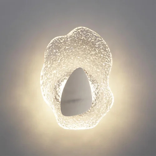 Бра LED Coralla 5460/12WL Odeon Light прозрачный на 1 лампу, основание никель в стиле современный флористика арт-деко отражённый свет фото 3