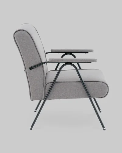 Кресло Эндино рогожка серый УТ000041561 Stool Group, серый/рогожка, ножки/металл/чёрный, размеры - *****мм фото 3
