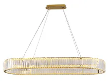 Люстра подвесная LED 8445/120 oval gold NEW Newport прозрачная на 1 лампа, основание золотое в стиле американский модерн классика 