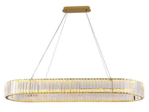 Люстра подвесная LED 8445/120 oval gold NEW Newport прозрачная на 1 лампу, основание золотое в стиле американский современный классический 