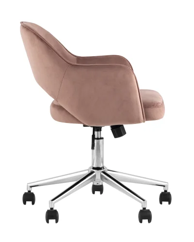Кресло офисное Кларк, велюр, розовый УТ000025779 Stool Group, розовый/велюр, ножки/металл/хром, размеры - ****540*590 фото 6