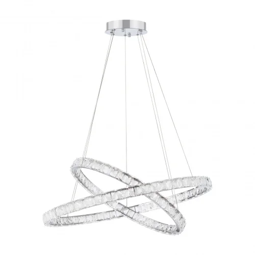 Люстра подвесная LED с пультом AM-Venezia 311311/D800-D600 NI Arte Milano прозрачная на 1 лампу, основание никель в стиле современный кольца с пультом фото 12
