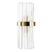 Бра SORPRESA AP2 BRASS/TRANSPARENTE Crystal Lux прозрачный 2 лампы, основание бронзовое в стиле современный 