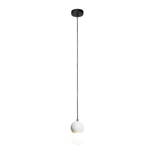 Светильник подвесной Quill 10109 Light grey LOFT IT белый 1 лампа, основание чёрное в стиле арт-деко шар фото 3