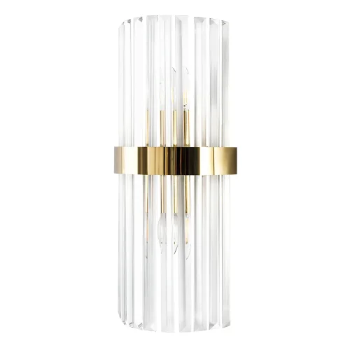 Бра SORPRESA AP2 BRASS/TRANSPARENTE Crystal Lux прозрачный на 2 лампы, основание бронзовое в стиле современный 