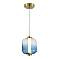 Светильник подвесной LED Summer SL1193.323.01 ST-Luce голубой 1 лампа, основание латунь в стиле современный 