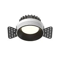 Светильник точечный LED Okno DL055-8W3-4-6K-TRS-B Maytoni чёрный на 1 лампу, основание чёрное в стиле хай-тек современный круглый для затирки