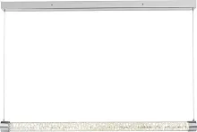 Светильник подвесной LED ALIVIO 65200-58 Globo прозрачный на 1 лампу, основание серебряное в стиле современный линейный