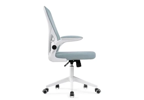 Компьютерное кресло Konfi blue / white 15330 Woodville, голубой/сетка ткань, ножки/металл/белый, размеры - *1110***600*660 фото 4