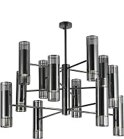 Люстра потолочная Farol 4481-24P Favourite чёрная на 24 лампы, основание чёрное в стиле современный 