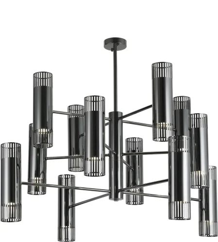 Люстра потолочная Farol 4481-24P Favourite чёрная на 24 лампы, основание чёрное в стиле современный 