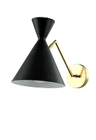 Бра JOVEN AP1 GOLD/BLACK Crystal Lux прозрачный 1 лампа, основание золотое в стиле лофт современный 