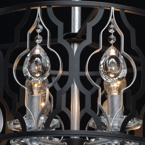 Люстра подвесная лофт Альгеро 285011804 MW-Light чёрная на 4 лампы, основание чёрное в стиле лофт  фото 5