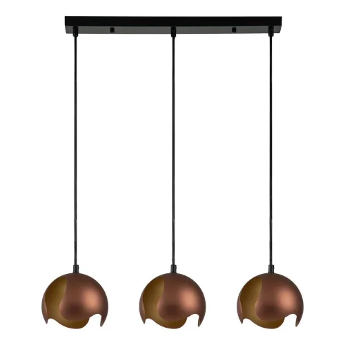 Светильник подвесной Severo V000177 Indigo коричневый на 3 лампы, основание чёрное в стиле современный шар Светильник подвесной Severo V000177 Indigo коричневый на 3 лампы, основание чёрное в стиле современный шар