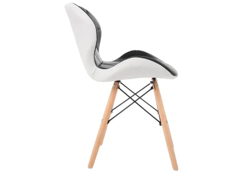 Деревянный стул PC-027 black / white 11795 Woodville, чёрный/искусственная кожа, ножки/массив бука/натуральный, размеры - ****450*530 фото 2