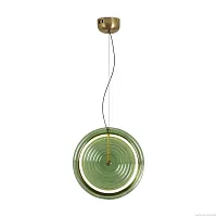 Светильник подвесной LED Borbon FR5442PL-L11GN Freya зелёный 1 лампа, основание латунь в стиле современный 
