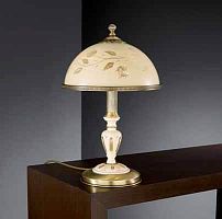 Настольная лампа P 6808 M Reccagni Angelo жёлтая 2 лампы, основание античное бронза латунь дерево металл в стиле классический 