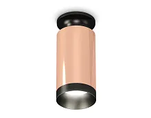 Светильник накладной Techno spot XS6326100 Ambrella light розовый золотой 1 лампа, основание чёрное в стиле современный круглый