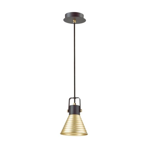 Светильник подвесной лофт Ollie 3787/1 Lumion золотой 1 лампа, основание чёрное в стиле лофт 