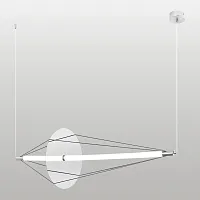 Светильник подвесной LED Nolan LSP-7441 Lussole белый на 1 , основание хром в стиле современный хай-тек линейный
