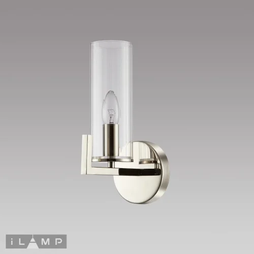 Бра Evolution W6806-1 NIC iLamp прозрачный на 1 лампа, основание никель в стиле современный американский  фото 2