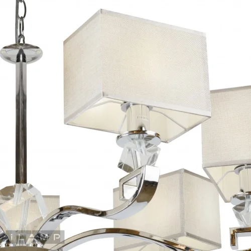 Люстра подвесная Living NC1211P-7CR iLamp бежевая на 7 ламп, основание хром в стиле современный американский фото 4 Люстра подвесная Living NC1211P-7CR iLamp бежевая на 7 ламп, основание хром в стиле современный американский фото 4