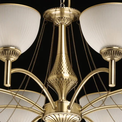 Люстра подвесная Олимп 318015408 MW-Light белая на 8 ламп, основание бронзовое латунь в стиле классический кантри  фото 7