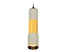 Светильник подвесной XP7423040 Ambrella light золотой серый 1 лампа, основание серое в стиле модерн хай-тек трубочки