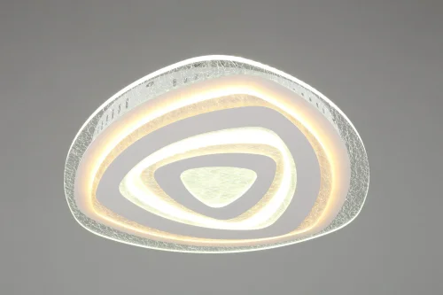 Люстра потолочная LED Arzano OML-08407-146 Omnilux прозрачная на 1 лампа, основание белое в стиле хай-тек  фото 2
