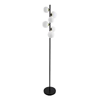 Торшер Gemini A2243PN-6BK Arte Lamp белый на 6 ламп, основание чёрное в стиле современный 