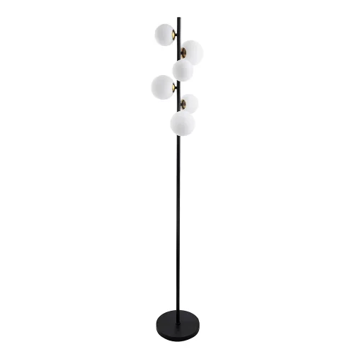 Торшер Gemini A2243PN-6BK Arte Lamp белый на 6 ламп, основание чёрное в стиле современный 