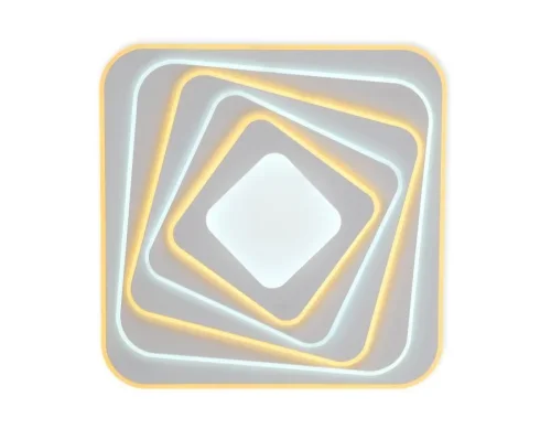 Люстра потолочная LED с пультом FA816 Ambrella light белая на 1 лампа, основание белое в стиле хай-тек с пультом квадраты фото 4