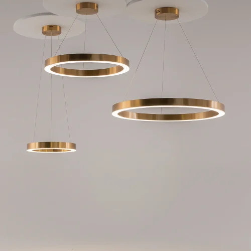 Светильник подвесной LED Saturno MOD415PL-L36BS4K Maytoni латунь на 1 лампу, основание латунь в стиле современный хай-тек кольца фото 6