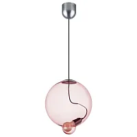 Светильник подвесной Colore 805302 Lightstar розовый 1 лампа, основание матовое хром никель серое в стиле арт-деко 