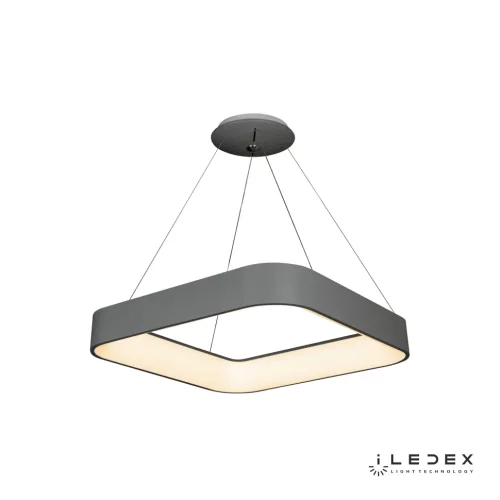Светильник подвесной LED North 8288D-600-600 GR iLedex серый 1 лампа, основание серое в стиле современный хай-тек квадраты