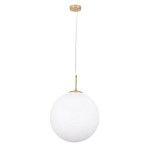 Светильник подвесной Volare A1564SP-1PB Arte Lamp белый на 1 лампу, основание медь в стиле современный шар