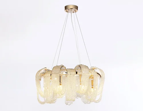Люстра подвесная TR5379 Ambrella light прозрачная на 8 ламп, основание золотое в стиле классический современный  фото 6