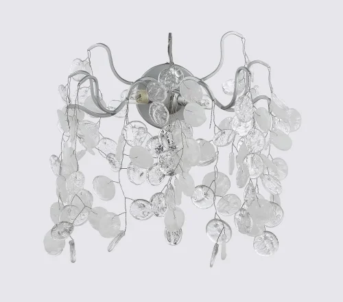 Бра TENERIFE AP2 SILVER Crystal Lux белый прозрачный на 2 лампы, основание серебряное в стиле арт-деко 